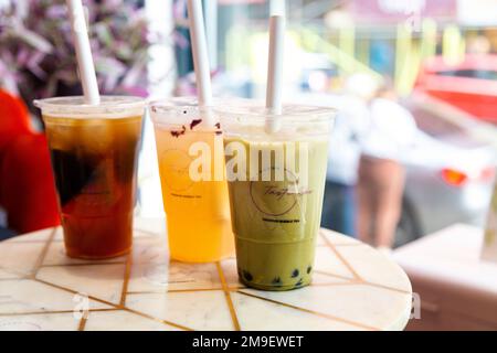 Bubble Tea im Taste Dee in Shoreditch, London, Großbritannien Stockfoto