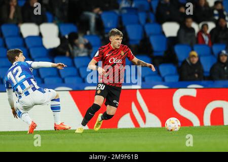 Giovanni Gonzalez (Mallorca), 17. JANUAR 2023 - Fußball : spanisches Spiel "Copa del Rey" zwischen Real Sociedad 1-0 RCD Mallorca in der reale Arena in San Sebastian, Spanien. (Foto: Mutsu Kawamori/AFLO) Stockfoto