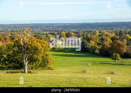 Chevening House in der Nähe von Sevenoaks in Kent. Sitz des britischen Staatssekretärs für auswärtige Angelegenheiten und Commonwealth-Angelegenheiten und/oder anderer Regierungsmitglieder. Stockfoto