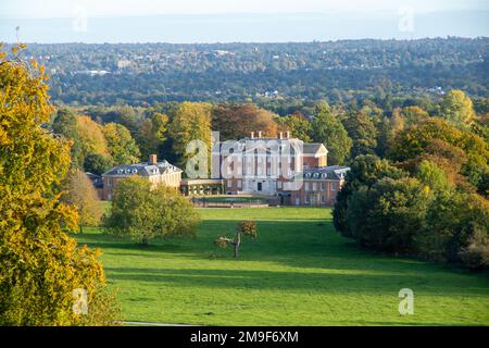 Chevening House in der Nähe von Sevenoaks in Kent. Sitz des britischen Staatssekretärs für auswärtige Angelegenheiten und Commonwealth-Angelegenheiten und/oder anderer Regierungsmitglieder. Stockfoto