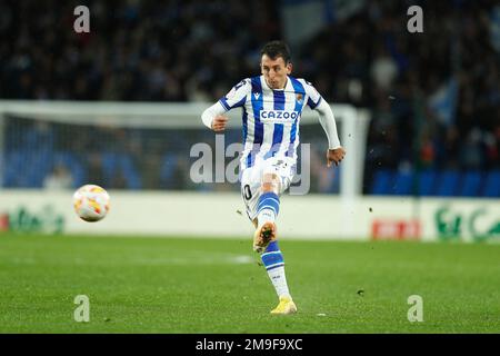 Mikel Oyarzabal (Sociedad), 17. JANUAR 2023 - Fußball / Fußball : spanisches Spiel "Copa del Rey" zwischen Real Sociedad 1-0 RCD Mallorca in der reale Arena in San Sebastian, Spanien. (Foto: Mutsu Kawamori/AFLO) Stockfoto