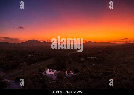 Ein magischer Sonnenuntergang,1770, Queensland, Australien Stockfoto