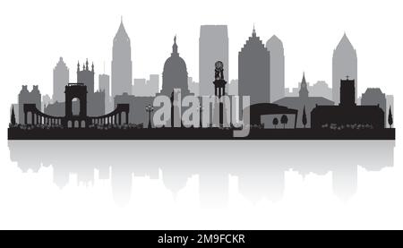 Darstellung der Skyline von Atlanta Georgia mit Vektorsilhouetten Stock Vektor