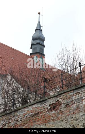 Das Rathaus von Sighisoara wurde aus verschiedenen Blickwinkeln zu verschiedenen Tageszeiten fotografiert Stockfoto