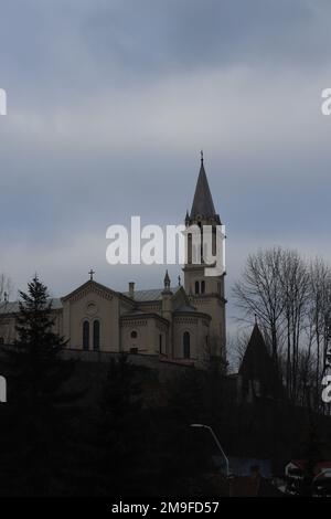 Klosterkirche in Sighisoara, verewigt in verschiedenen Winkeln Stockfoto