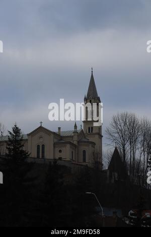 Klosterkirche in Sighisoara, verewigt in verschiedenen Winkeln Stockfoto