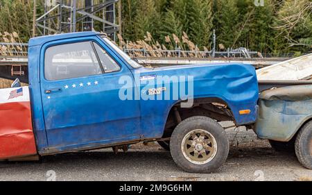 Vorne an einem alten Abschleppwagen Stockfoto