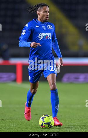 Empoli, Italien. 16. Januar 2023. Tyronne Ebuehi (Empoli FC) während des Spiels Empoli FC vs UC Sampdoria, italienischer Fußball Serie A in Empoli, Italien, Januar 16 2023 Kredit: Independent Photo Agency/Alamy Live News Stockfoto