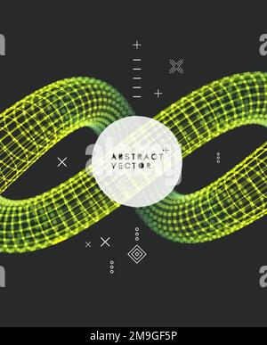 Spirale. 3D-Vektor Illustration. Drahtmodell Verbindung Struktur. Abstrakte dynamischen Hintergrund. Stock Vektor