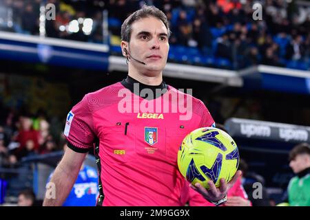 Empoli, Italien. 16. Januar 2023. Alberto Santoro (Schiedsrichter) während des Spiels Empoli FC vs UC Sampdoria, italienischer Fußball Serie A in Empoli, Italien, Januar 16 2023 Kredit: Independent Photo Agency/Alamy Live News Stockfoto