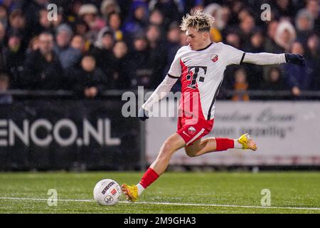 VEGHEL, NIEDERLANDE - JANUAR 12: Taylor Booth vom FC Utrecht hat beim Spiel der 2. Runde des niederländischen TOTO KNVB Cup zwischen dem Blauw Geel '38 und dem FC Utrecht am 12. Januar 2023 im Prins Willem Alexander Sportpark in Veghel, Niederlande (Foto von Joris Verwijst/Orange Pictures) eine Chance auf ein Tor. Stockfoto