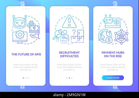 Treasury-Management: Blauer Gradient beim Onboarding der mobilen App Stock Vektor