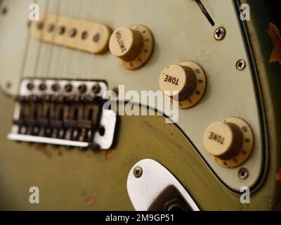 1963 Fender Stratocaster in sherwood Green Finish Stockfoto