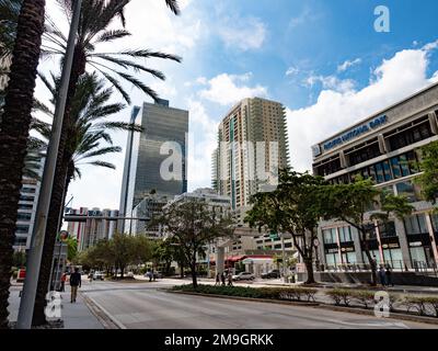 Miami, Florida, USA - 26. Dezember 2015: stadtarchitektur von wolkenkratzern in miami Stockfoto