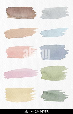 Vektor für farbenfrohe Aquarell-Pinselstriche Stock Vektor