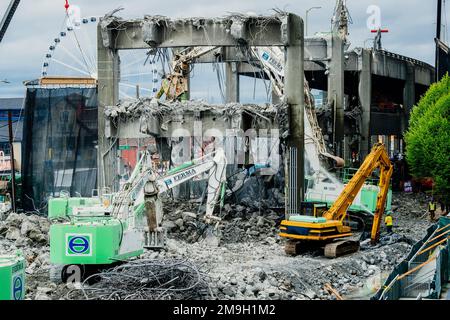 Blick auf Viaduct Abriss, Seattle, Washington, USA Stockfoto