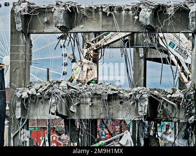 Blick auf Viaduct Abriss, Seattle, Washington, USA Stockfoto
