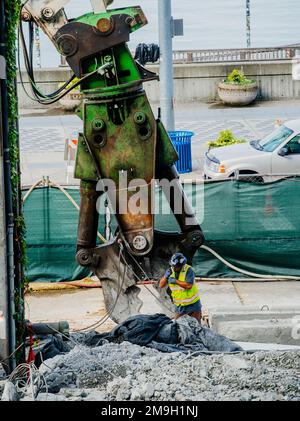 Blick auf Viaduct Abriss, Seattle, Washington, USA Stockfoto