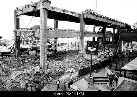 Blick auf Viaduct Abriss, Seattle, Washington, USA Stockfoto