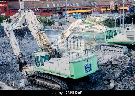 Blick auf Destruction of Viaduct, Seattle, Washington, USA Stockfoto