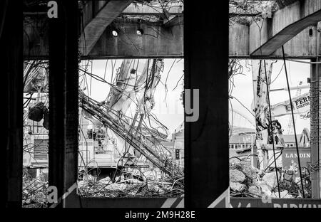 Blick auf Destruction of Viaduct, Seattle, Washington, USA Stockfoto