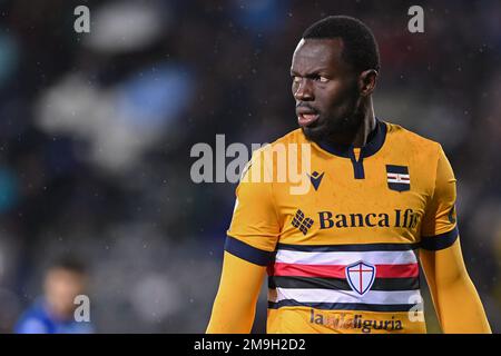 Empoli, Italien. 16. Januar 2023. Omar Colley (UC Sampdoria) beim Empoli FC vs UC Sampdoria, italienisches Fußballspiel Serie A in Empoli, Italien, Januar 16 2023 Kredit: Independent Photo Agency/Alamy Live News Stockfoto