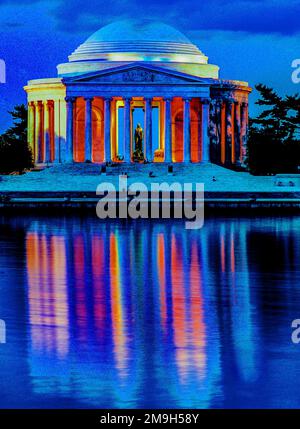 Thomas Jefferson Memorial Reflection in Water, Washington DC, USA Stockfoto