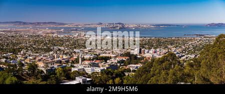 East Bay, Berkeley und San Francisco, Kalifornien, USA aus der Vogelperspektive Stockfoto