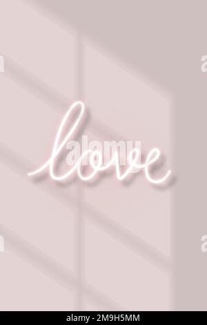 Lieben Sie Neontext mit natürlichem Lichtvektor Stock Vektor