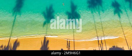 Blick aus der Vogelperspektive auf den Strand, Kailua, Hawaii, USA Stockfoto