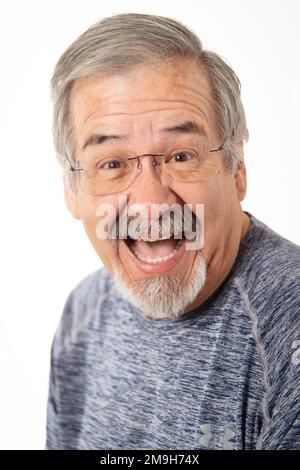 Rod Rodriguez, pensionierter Anwalt, 70 Jahre alt in Texas, USA (Porträt) Stockfoto