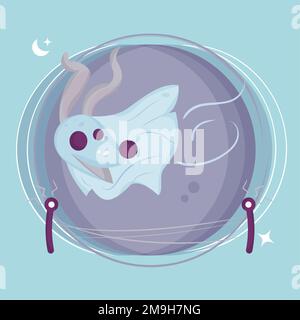 Isolierter süßer Hund auf Geisterkostümvektor Stock Vektor