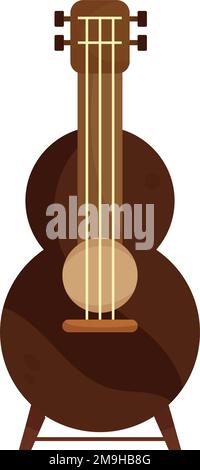Isolierter hölzerner Gitarrenmusikapparat-Vektor Stock Vektor
