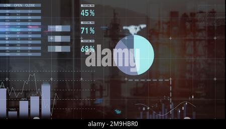 Bild der Datenverarbeitung beim Gehen durch den Server Stockfoto