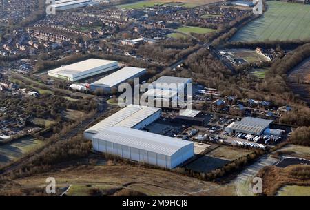 Luftaufnahme von Fields End Business Park / Industrial Estate, Thurnscoe & Goldthorpe Stockfoto