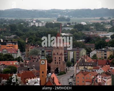 Blick vom Perlach Tower, Augsburg, Bayern, Deutschland, Europa Stockfoto