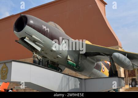 Kairo, Ägypten, Januar 7 2023: UdSSR MIG 17 F Fighter Interceptor Aircraft used in October 1973 war from the Egyptian National Military Museum in Cairo Stockfoto