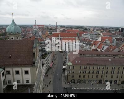 Blick vom Perlach Tower, Augsburg, Bayern, Deutschland, Europa Stockfoto