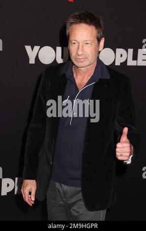 Los Angeles, USA. 17. Januar 2023. David Duchovny, Monique Pendleberry 01/17/2023 die Los Angeles Premiere von Netflix „You People“ im Regency Village Theater in Los Angeles, Kalifornien. Foto von mir Hasegawa/HNW/Picturelux Credit: PictureLux/The Hollywood Archive/Alamy Live News Stockfoto