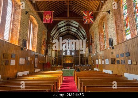 Das Innere der Christ Church Cathedral auf der Ross Road in Port Stanley, Falkland Islands. Stockfoto