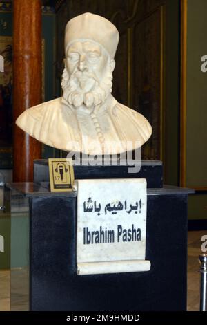 Kairo, Ägypten, Januar 7 2023: Ibrahim-Pascha-Statue, ein osmanischer albanischer General in der ägyptischen Armee und der älteste Sohn von Muhammad Ali aus Ägypten Stockfoto