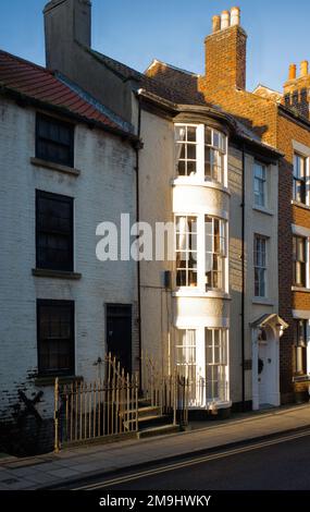 Georgianisches Bughaus in der Queen Street in Scarborough Stockfoto