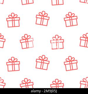 Geschenkbox nahtloser Hintergrund mit Symbolen Stock Vektor