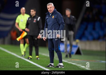 RCD Mallorca Cheftrainer Javier Aguirre während des Spiels Copa del Rey zwischen Real Sociedad und RCD Mallorca im reale Arena Stadium am 17. Januar 2023 Stockfoto