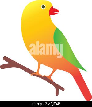 Wunderschöner Turteltaube auf einem Zweig, isoliert auf weißem Hintergrund Stock Vektor