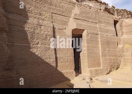 Gräber der Adligen Assuan, Oberägypten Stockfoto