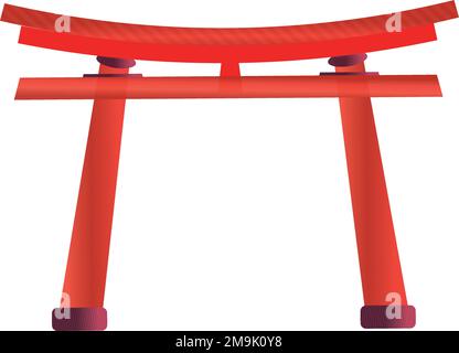 Isoliertes, farbenfrohes japanisches Schreingebäude Vector Stock Vektor