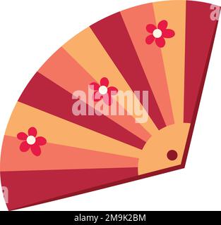 Isolierter traditioneller asiatischer Handventilator-Bildvektor Stock Vektor