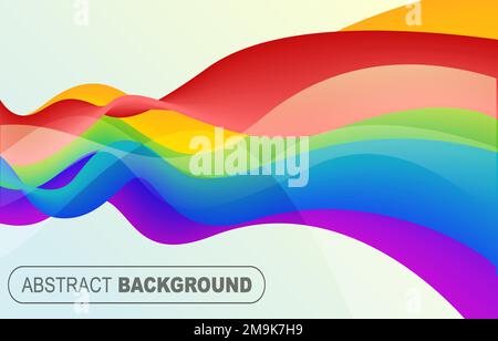 Ein Vektordesign mit abstrakten gewellten Regenbogenlinien im Hintergrund Stock Vektor