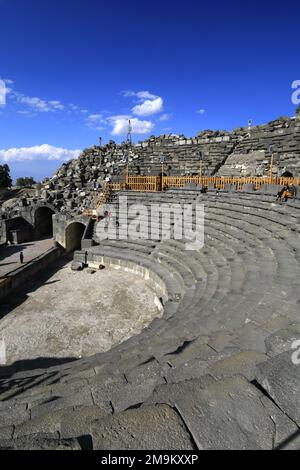 Blick auf das Westtheater von Umm Qais, Jordanien, Naher Osten Stockfoto